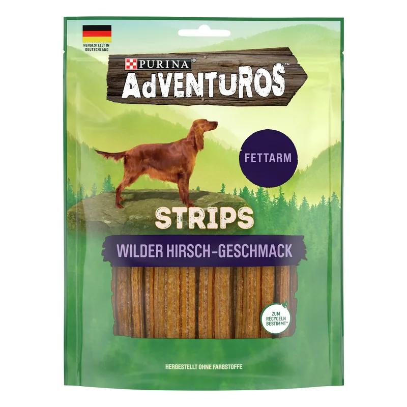 PURINA AdVENTuROS Strips Hirsch 90g Nur Heute